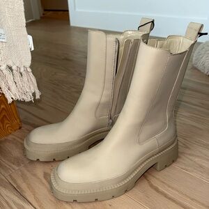 Zara Cream Combat Boots